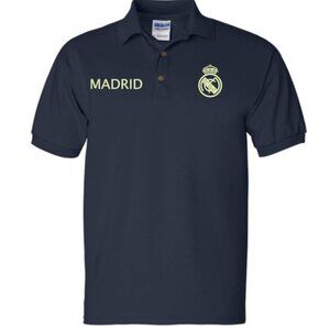 Real Madrid navy and lime green polo men